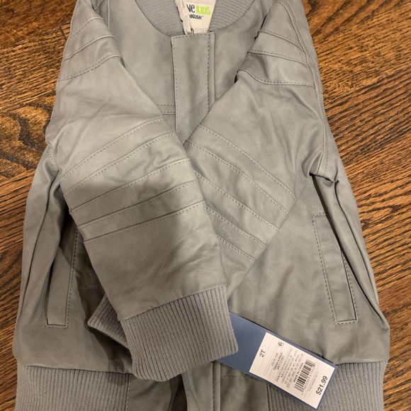 Boys Faux Gray Leather OshKosh moto jacket - Picture 6 of 7